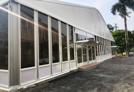 Structure Tent with Glass Walls for Campaign Headquarter - Structure Tent with Glass Walls for Campaign Headquarter
